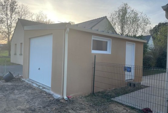 Garage en béton enduit 1 pente